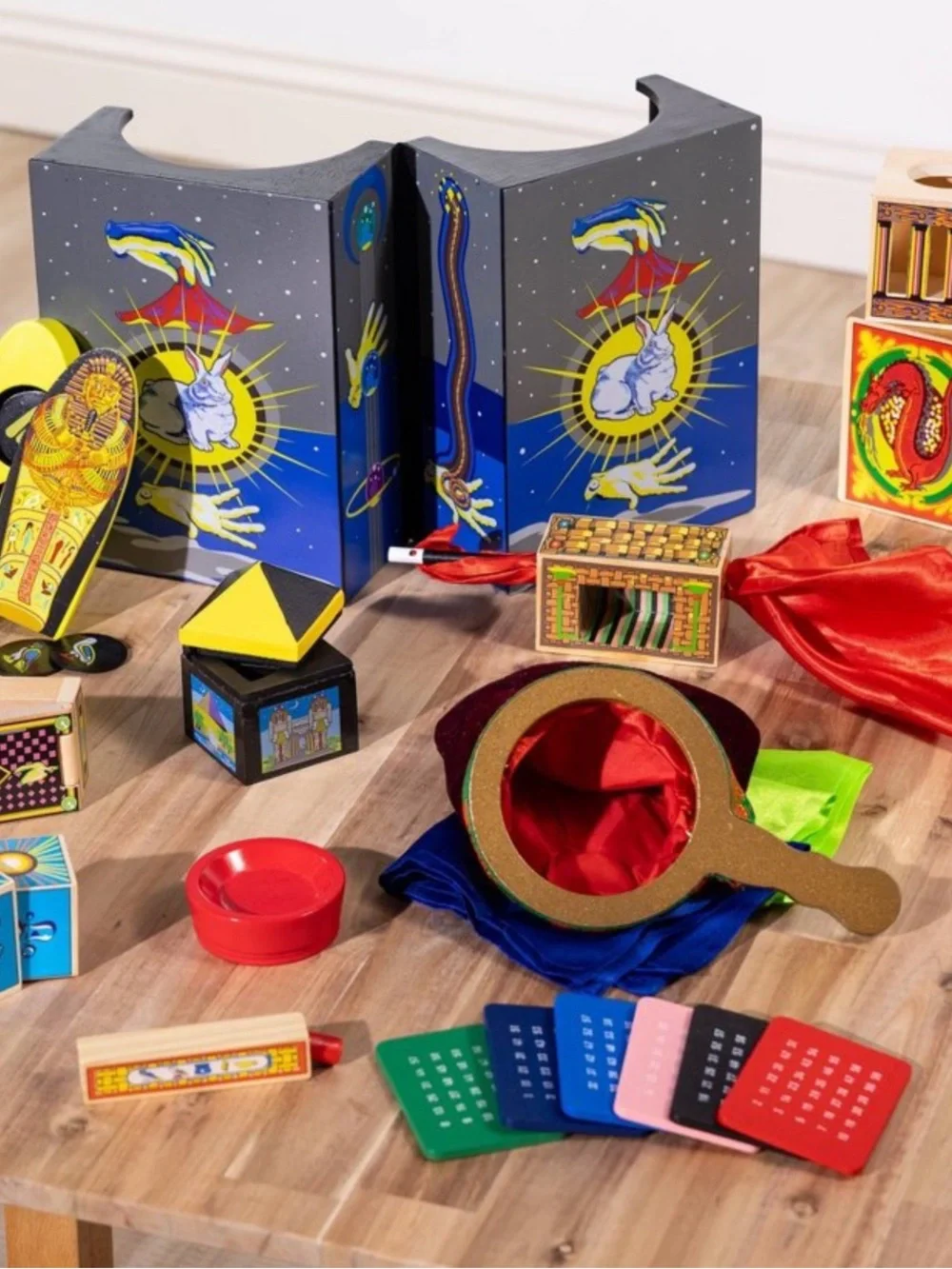 Melissa & Doug Deluxe Wooden Magic Set 52 Pieces – 10 Classic Tricks – NEW